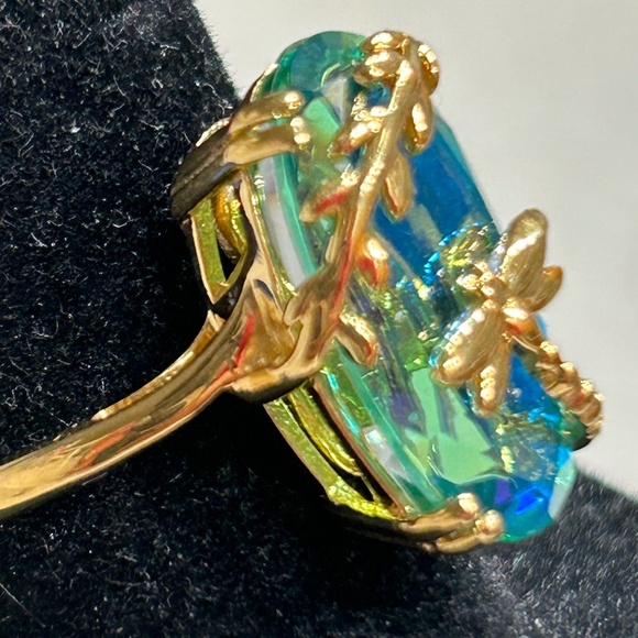 GP Trionfo Italian Garden PeacockCollection 8.75 ctw Dragonfly Ring Size 8 - Picture 7 of 13